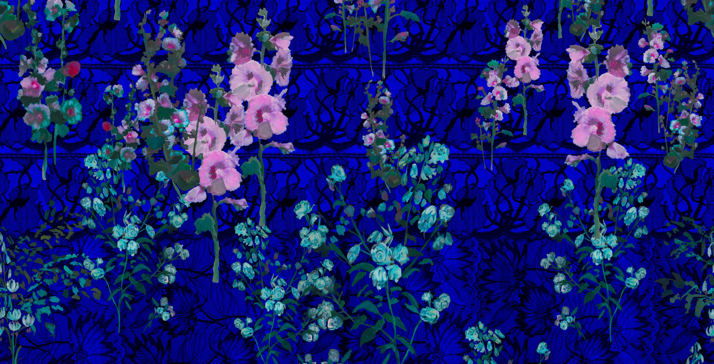 FW25-B008 Blusa escote pico estampado "Floral sobre encaje" - Image 5