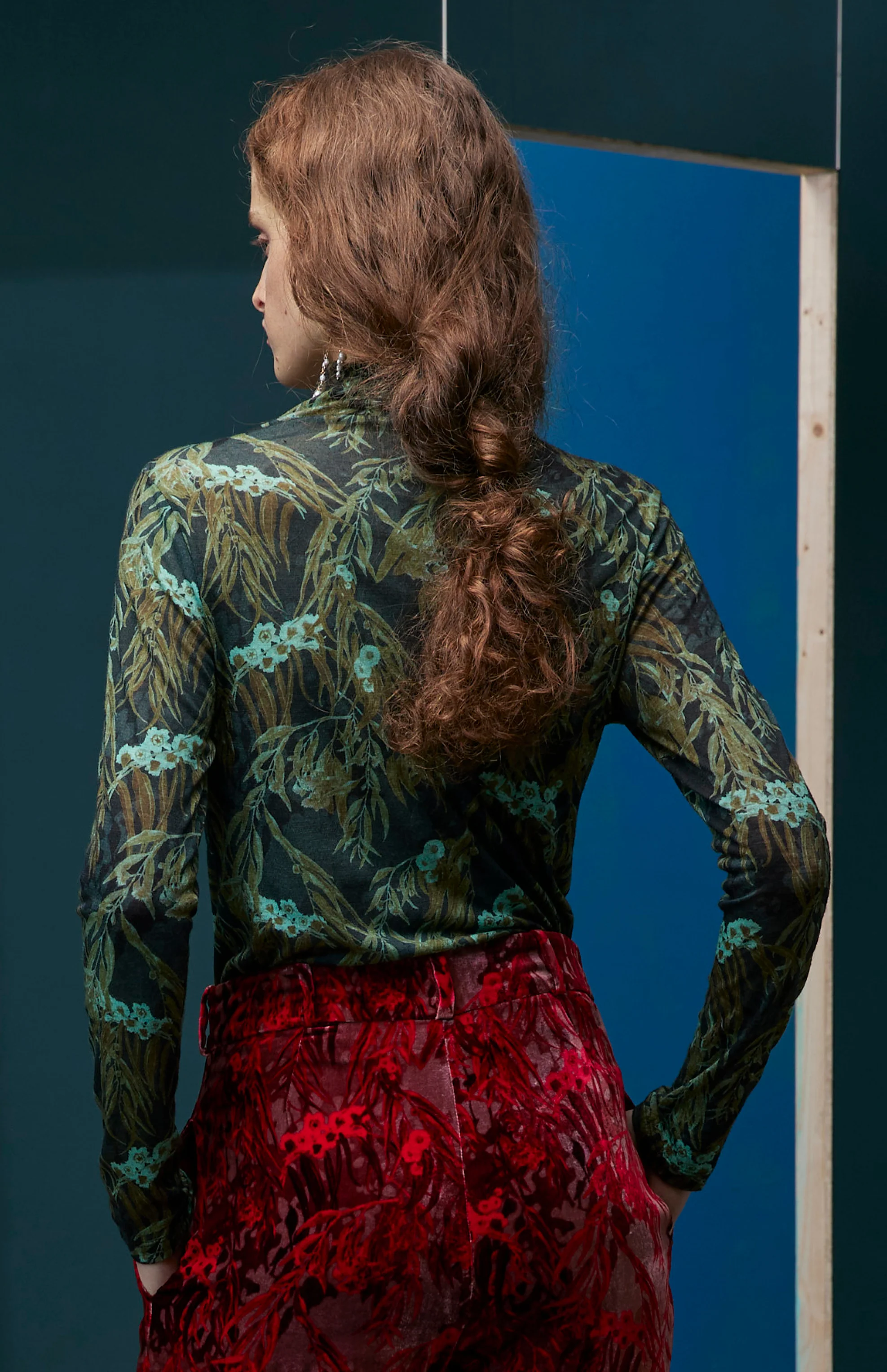 FW25-B021 Blusa de punto de lana estampado "Eucaliptos" - Image 3