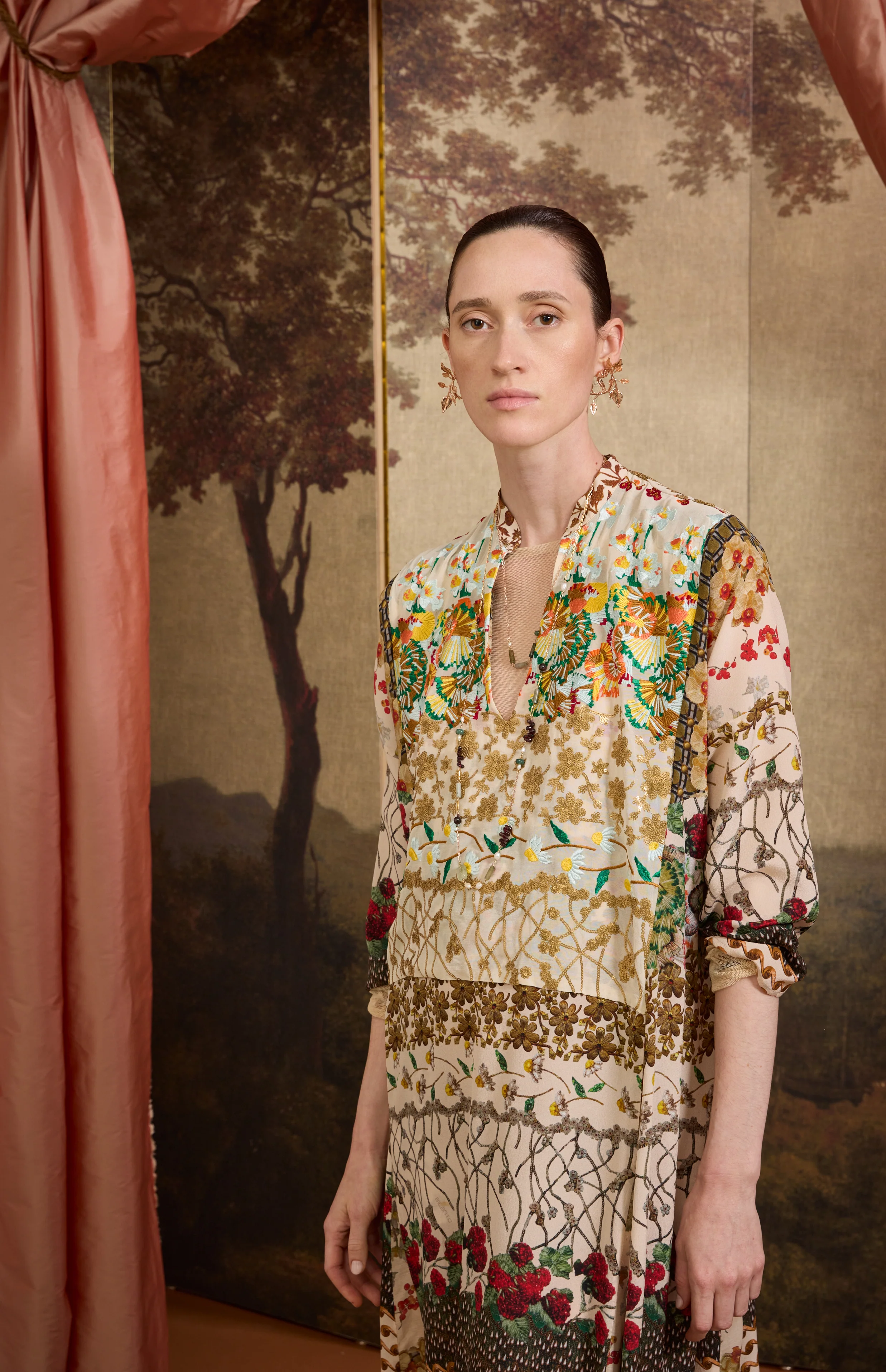 SS26-V012 Vestido kaftán estampado "Mosaicos Pompeya" - Image 3