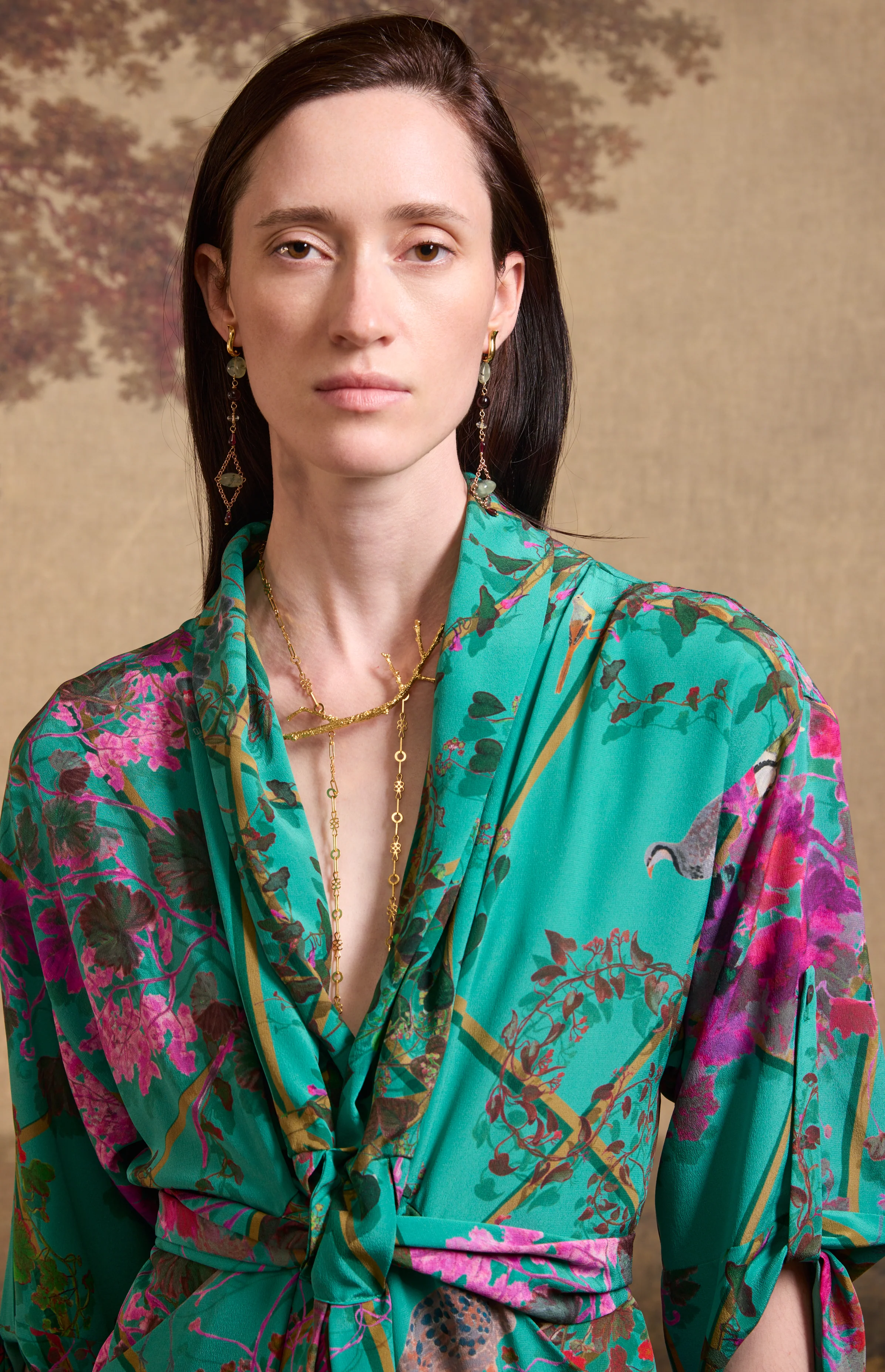 SS26-V021 Vestido kimono estampado "Pérgola y pájaros" - Image 4