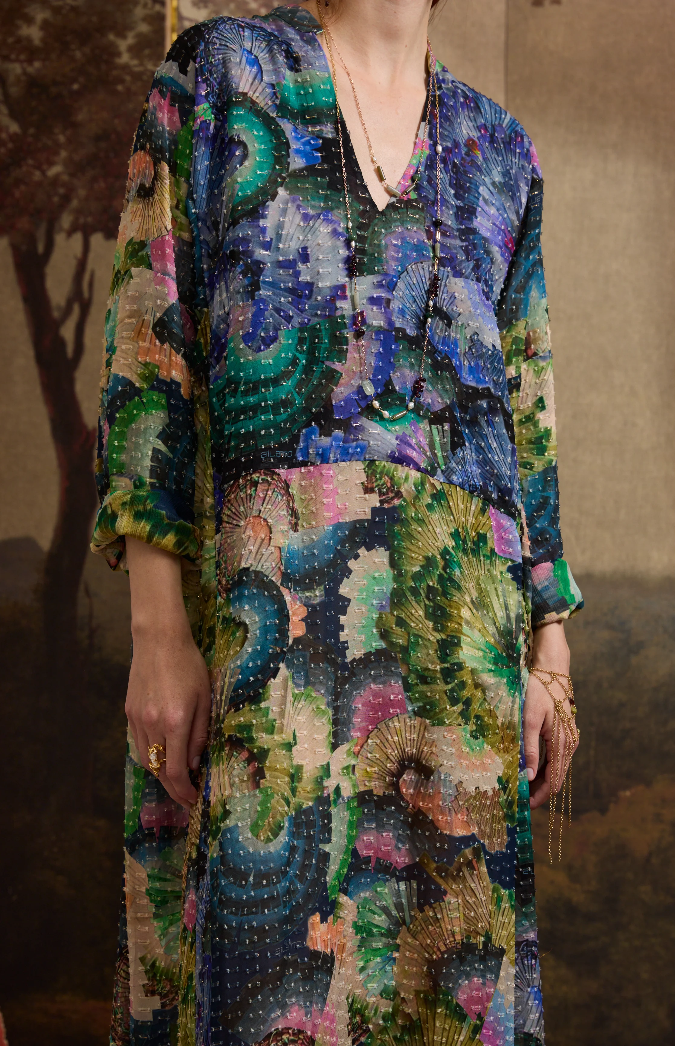 SS26-V045 Vestido estampado "Abanicos" - Image 4