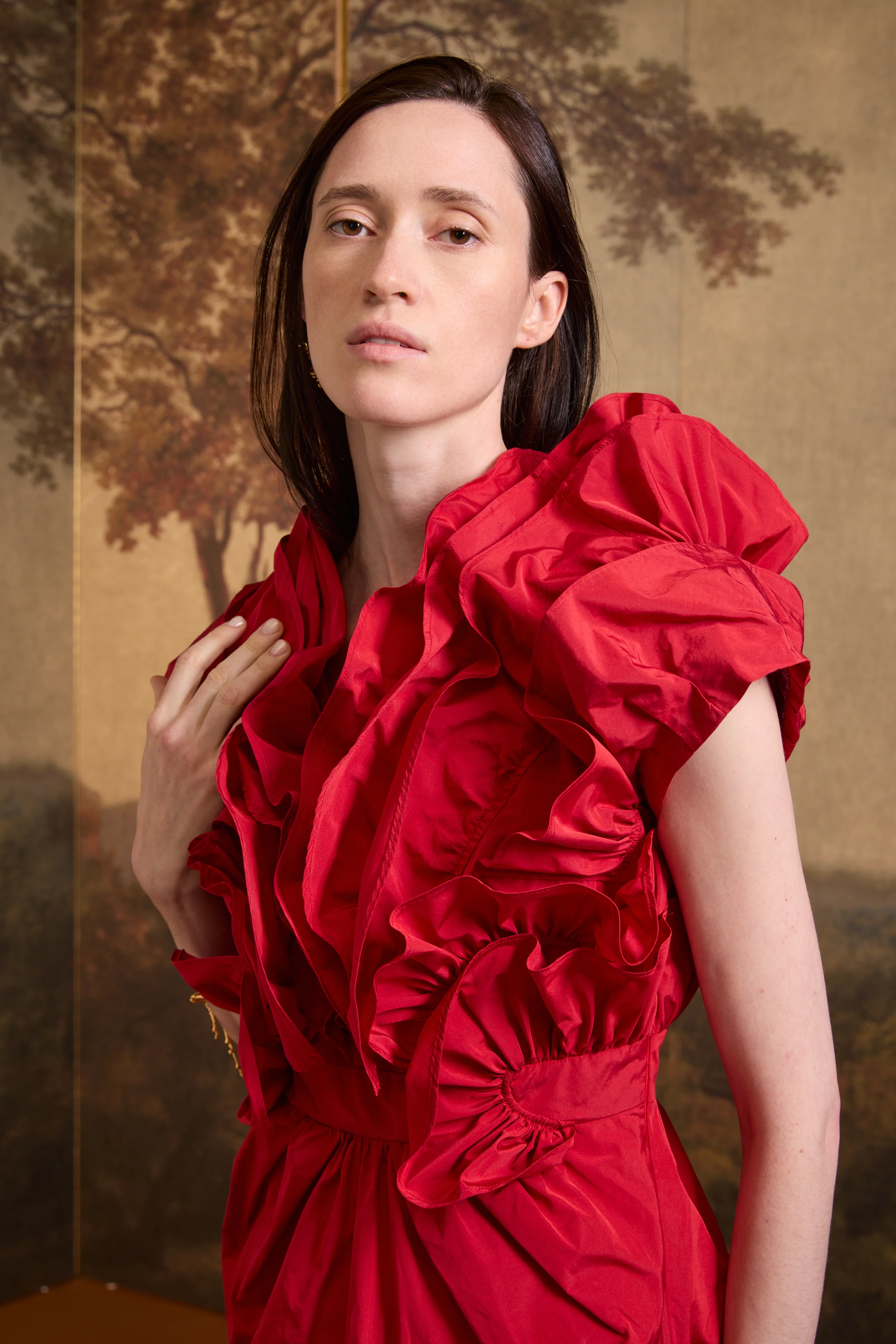 SS26-V047 Vestido flor rojo - Image 3