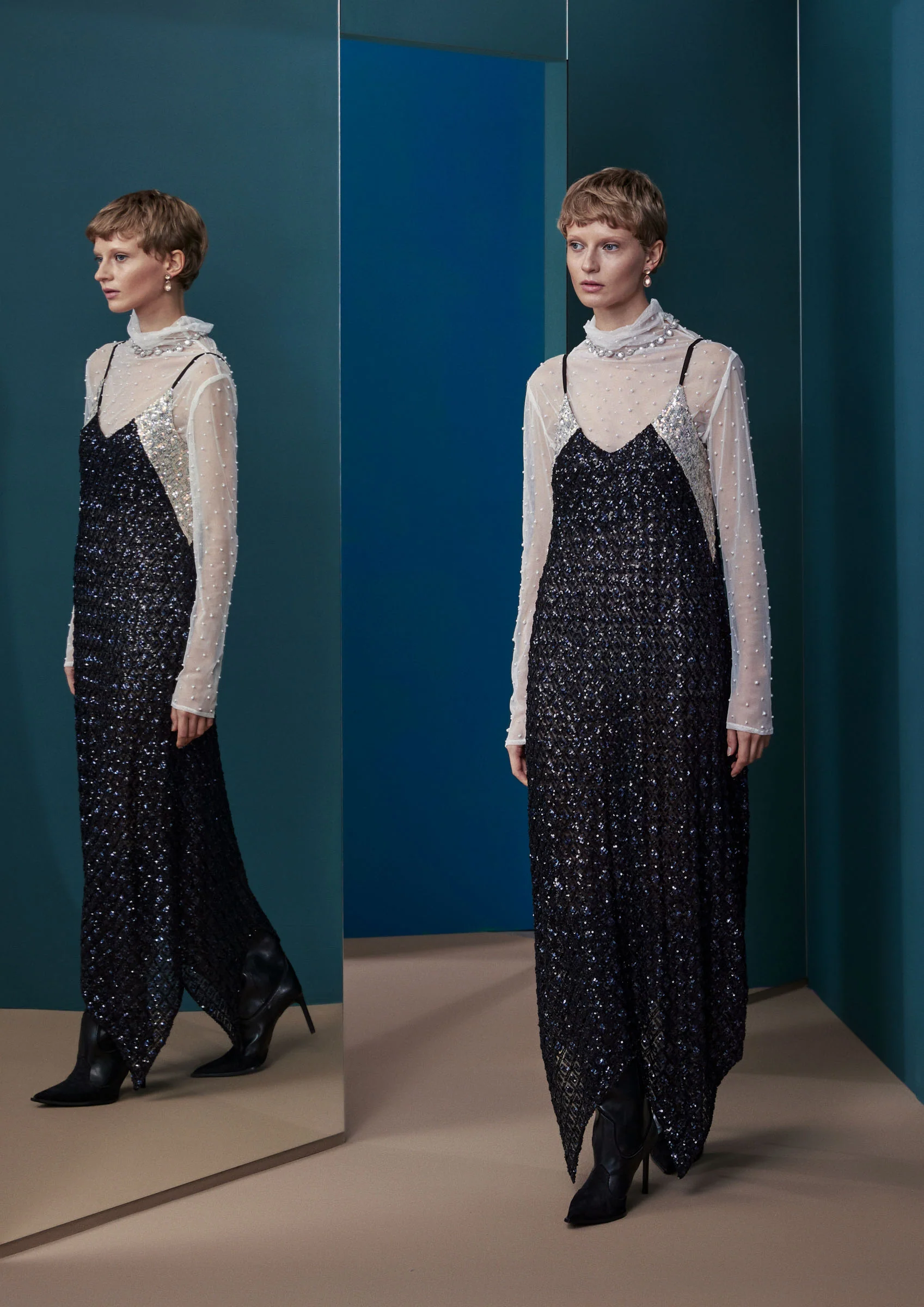 FW25-V003 Vestido de Lentejuelas Negro - Image 5