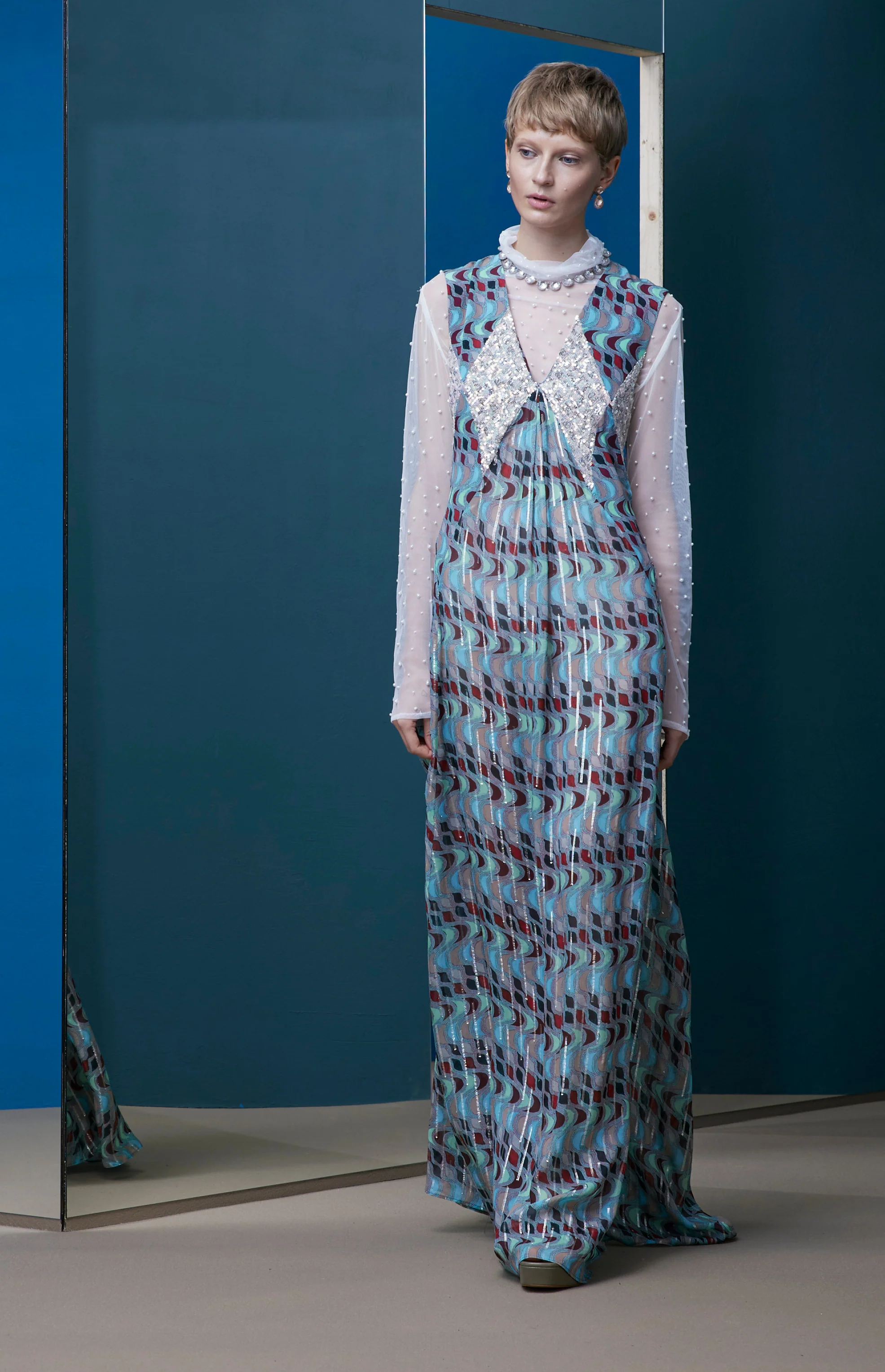 FW25-V005 Vestido largo estampado "Geométrico" - Image 3