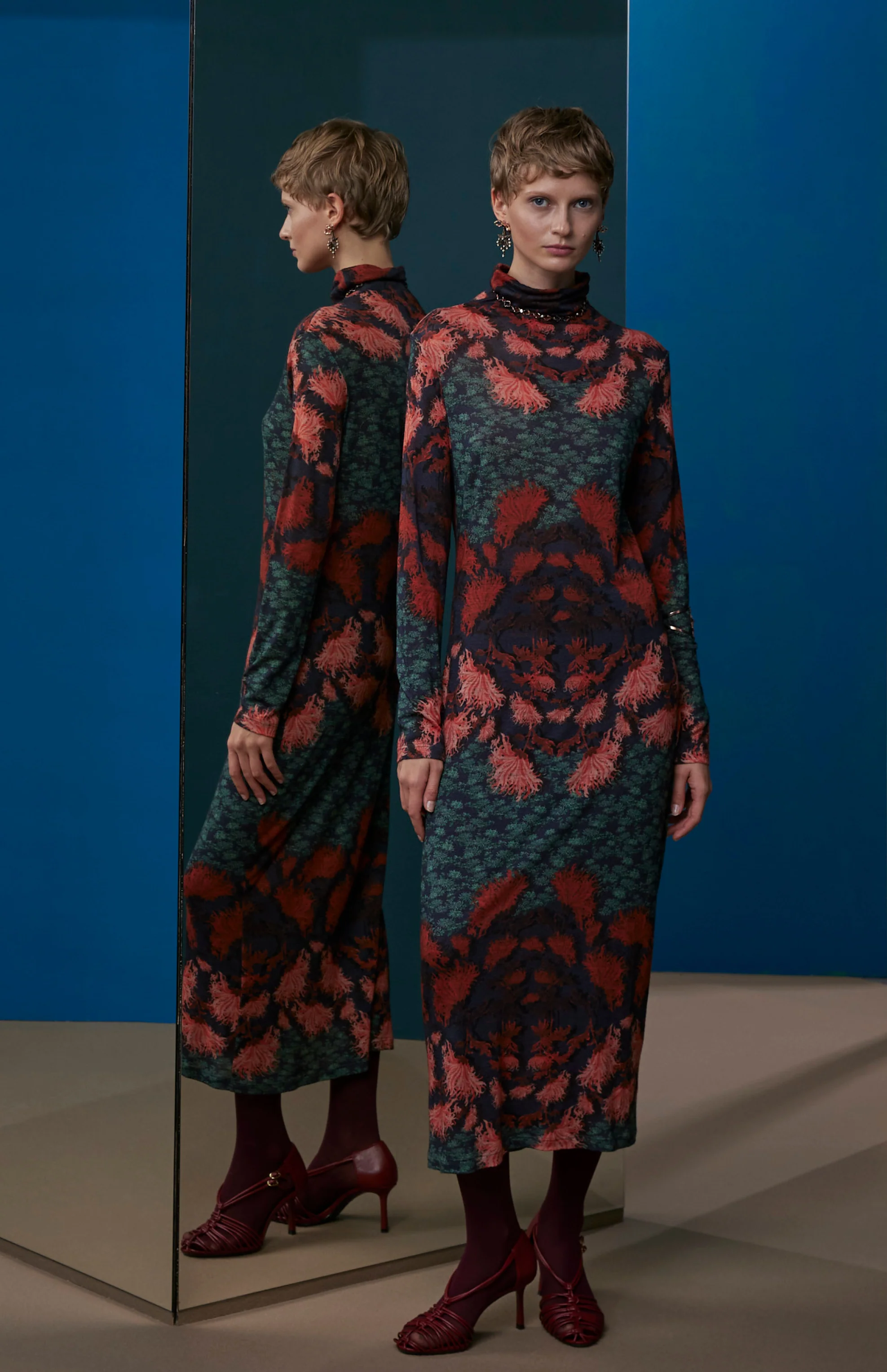 FW25-V020 Vestido de punto estampado “Crisantemos“ - Image 3