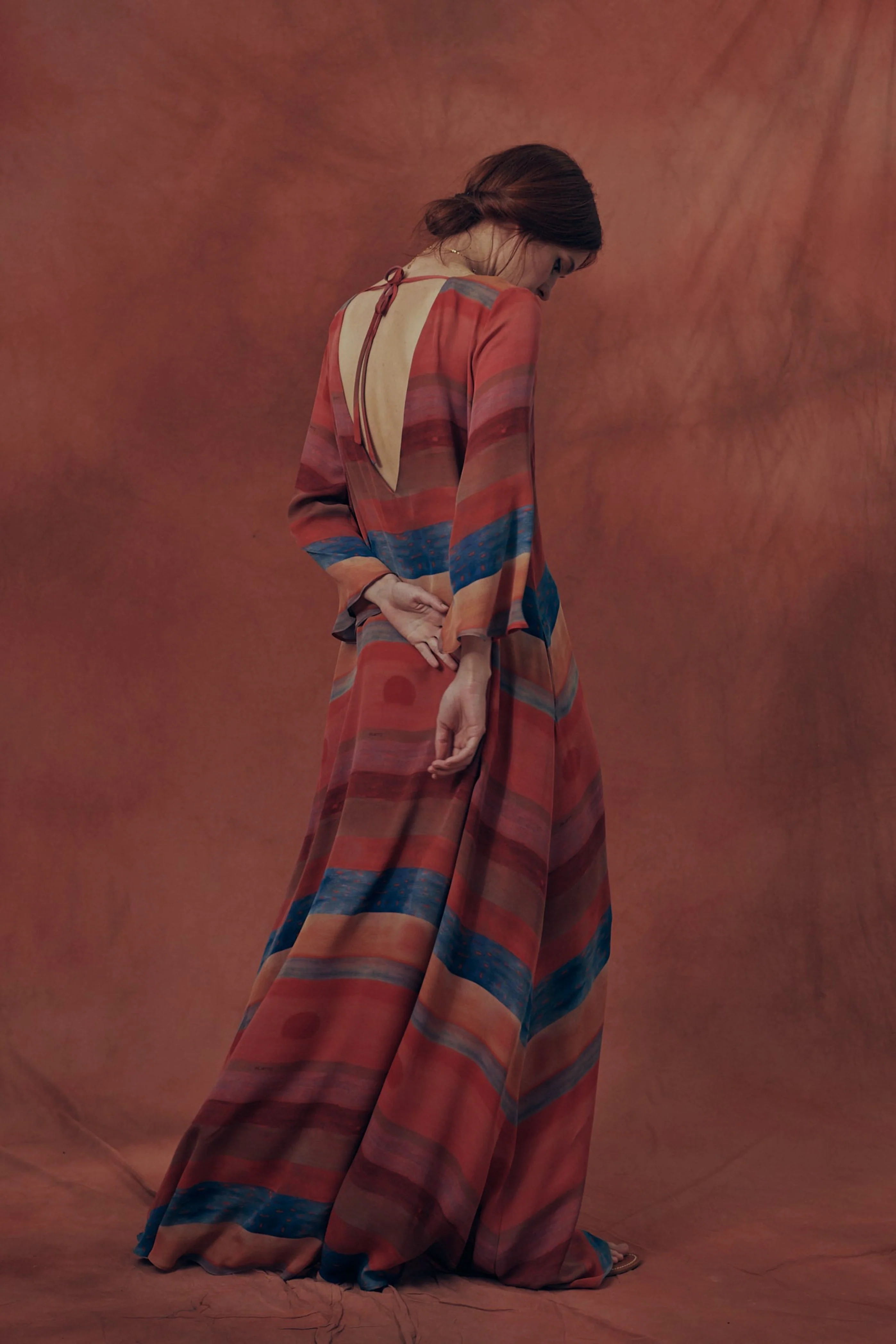 Vestido kaftán estampado "Puesta de sol" - Image 3